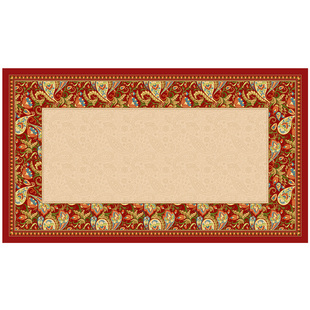 洛瑞缇美式复古餐桌桌垫防水免洗可定制红色长方形客厅茶几桌布