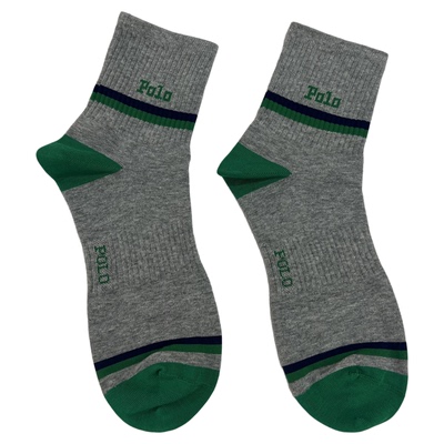 正品POLO秋冬青年运动中长筒袜子