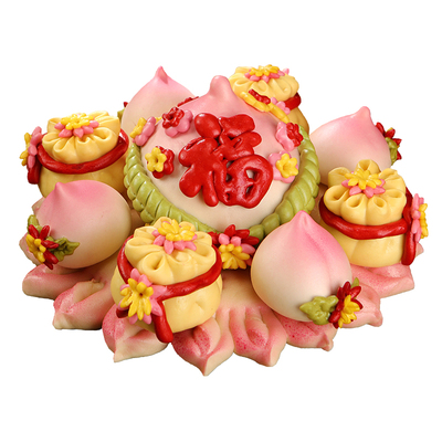 寿桃馒头老人祝寿花馍馍花样福禄寿胶东花饽饽生日蛋糕寿包