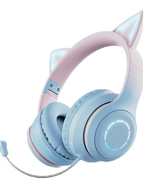 原初者可爱猫耳头戴式蓝牙耳机舒适佩戴HIFI音质环绕重低音女生款