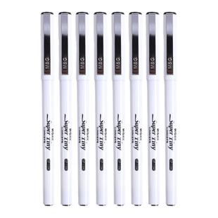 晨光GP1390签字笔半针管白色笔壳小白中性笔0.5mm简约高颜值学生考试水笔商务办公碳素小白杆黑笔教师批改红