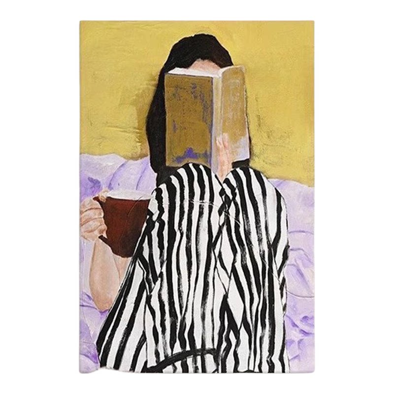 小众抽象手绘少女客厅装饰画