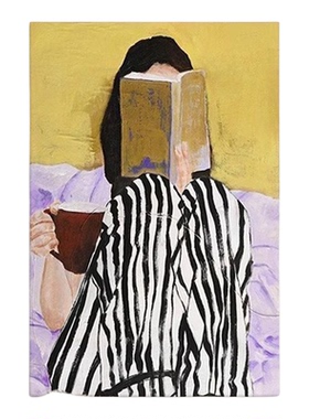 小众抽象手绘少女客厅装饰画