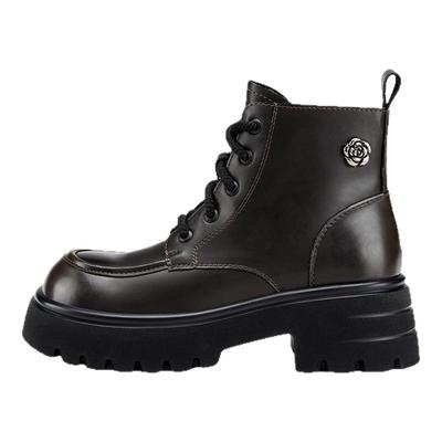 达芙妮马丁靴美拉德风短靴子女