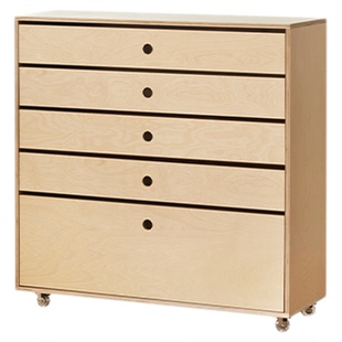 中古风实木海洋板至简五斗柜桦木抽屉床尾柜边柜子收纳储物餐边柜