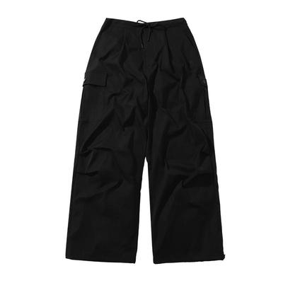 骆驼户外伞兵裤工装裤女夏季阔腿裤高腰弹力抽绳束脚登山徒步裤子