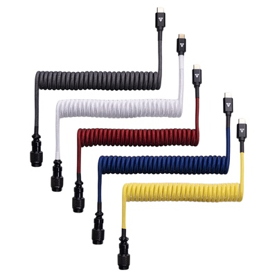 FATNECH梵特科AC701客制化机械键盘航插线编织Type-C接口金属螺旋