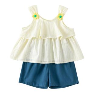 女童套装夏款背心吊带两件套夏装2026新款夏季小童衣服网红儿童装