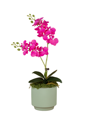 手感蝴蝶兰仿真花花艺盆栽成品