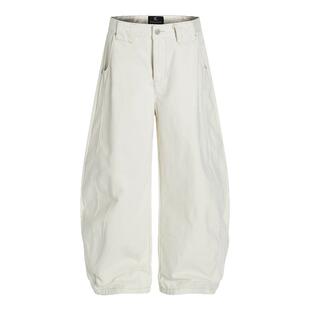 短句先生【经典回归】山矾白重磅弯刀牛仔裤 阔腿休闲长裤男女