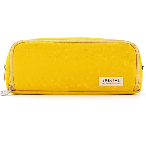 安蔻大容量笔袋简约多功能双层文具盒初中学生粉色日系收纳文具袋