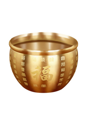 冰箱上的聚财百福铜缸聚宝盆