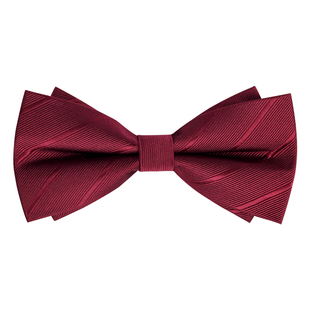 光的喜悦红领结婚礼男新郎结婚正装蝴蝶结西装伴郎礼服衬衫纯色黑