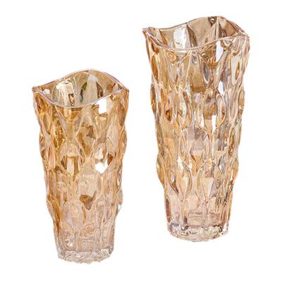 高级感花瓶摆件客厅插花轻奢玻璃透明玫瑰百合富贵竹鲜花装饰品大