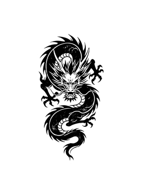 傲世墨龙草本纹身贴新款中式神龙