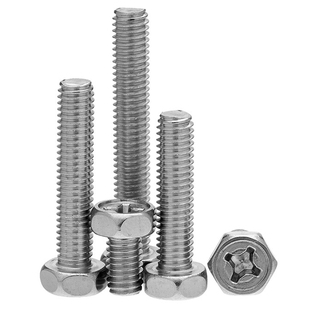 304不锈钢外六角螺丝十字凹脑六角头螺钉镙丝 GB29.2 M3 M4 M5