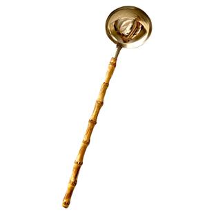 真竹子汤勺漏勺304不锈钢竹节餐具厨具火锅勺铲子加长砂锅煲勺铲