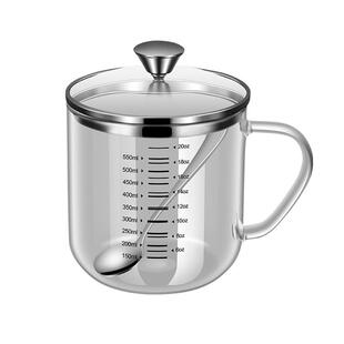 耐高温玻璃杯咖啡杯随手杯燕麦碗可蒸煮燕窝杯办公室早餐杯带盖勺
