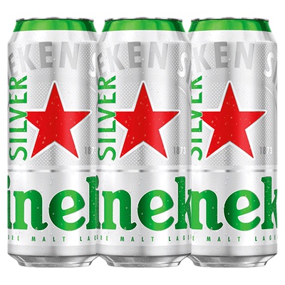 喜力星银啤酒500ml*3罐分享装