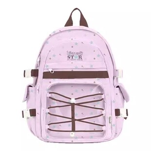 VANWALK 小众设计学院风大容量双肩包少女新款小食量痛包学生书包