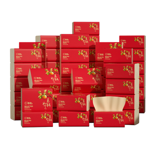 蔡伦 抽纸120包装家用擦手纸四层轻柔纸巾餐巾整箱软包抽纸实惠装