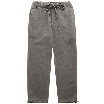 中式100%苎麻男士休闲裤大码长裤