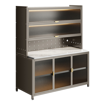 【加厚玉雪岩板】餐边柜带柜门