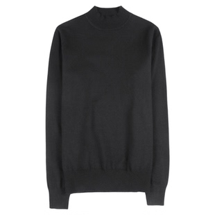 秋冬半高领毛衣男韩版修身纯色内搭针织衫男款长袖中领打底衫上衣