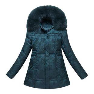 中老年女装羽绒服短款2025新款大码妈妈冬装毛领羽绒外套加绒加厚