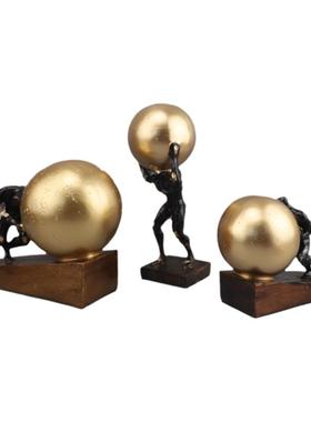 简约抽象体操推球人举球人物摆件