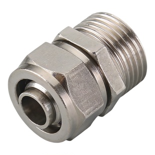 气动快拧接头铜镀镍气管快速接头PC8-02螺纹直通锁母6 10 12 16mm