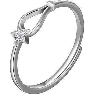 老银匠星星戒指纯银女生开口送闺蜜小众s925银五角星银戒指送女友