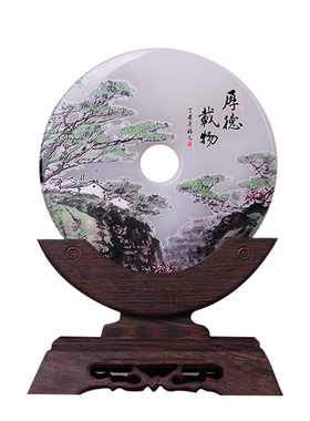 奕吾玉玉石平安扣摆件定制天然