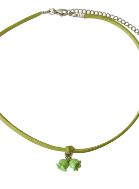 不掉色小众设计铃兰紫色锁骨链