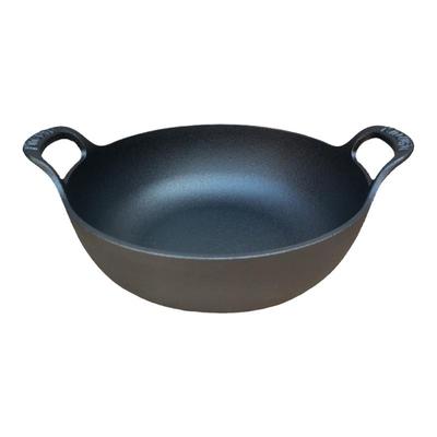 出口外贸小号铸铁锅平底一人食生铁锅无涂层不粘炒锅家用元宝锅小