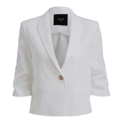 LAUREL五分袖截短棉麻西装