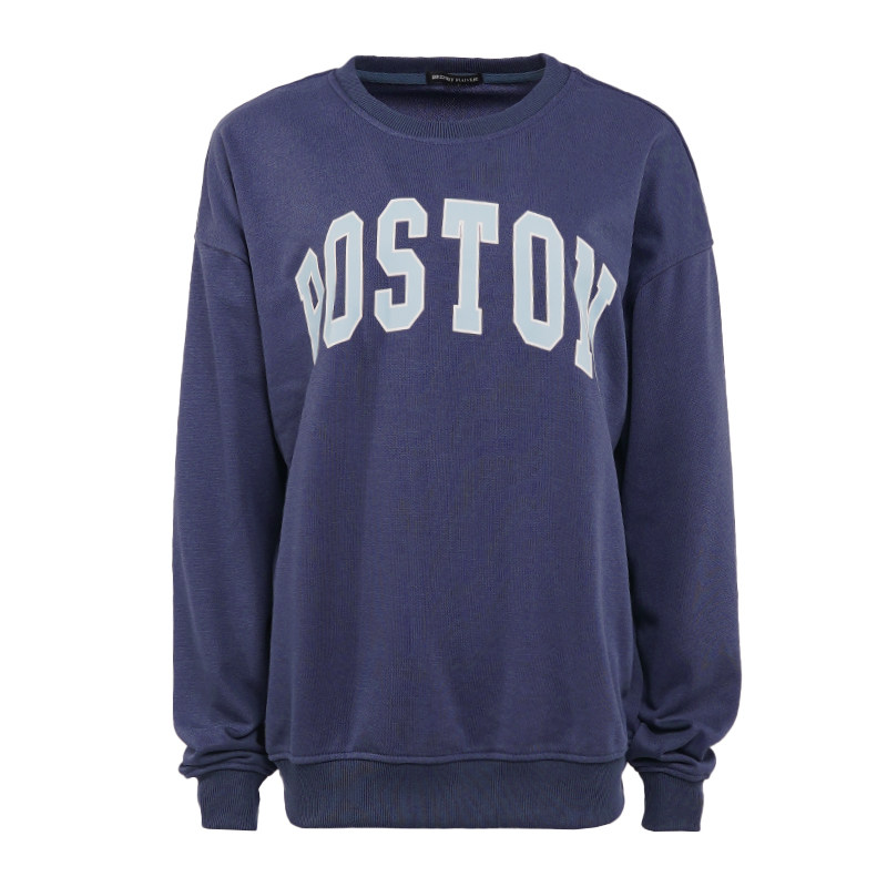 BM卫衣女2026新款爆款潮牌BOSTON字母刺绣波士顿圆领套头美式卫衣