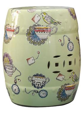 家居软装饰品工艺品陶瓷鼓凳美式圆凳梳妆凳换鞋凳子