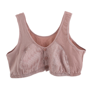 大码200斤单层超薄前扣棉质中老年妈妈文胸无海绵无钢圈老人内衣