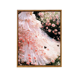 夜玫瑰之约DIY数字油画治愈解压手工绘填充涂色高难度丙烯装饰画