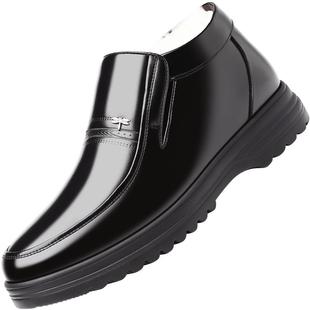 棉鞋男冬季加绒保暖加厚真皮羊毛中老年爸爸鞋休闲老人高帮棉皮鞋