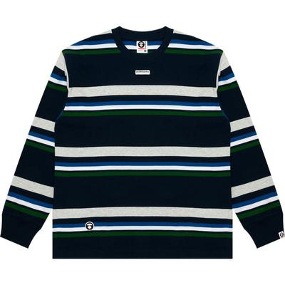 Aape字母休闲条纹长袖T恤