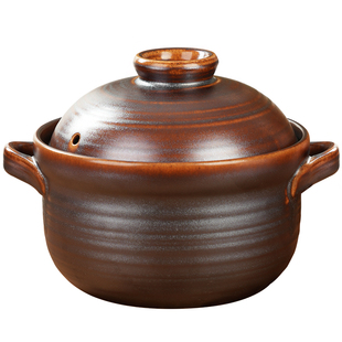 老式土陶砂锅煲家用燃气灶专用耐高温干烧不裂无涂层陶瓷煲汤沙锅