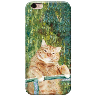 搞怪大猫咪适用iPhone8plus苹果X手机壳6s7可爱XR油画xsmax文艺女款软5se第一1二2三3代五六七八