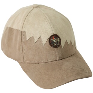 萨刻 棒球帽麂皮绒撞色帽子锯齿拼接百搭ins保暖遮阳秋冬款硬顶