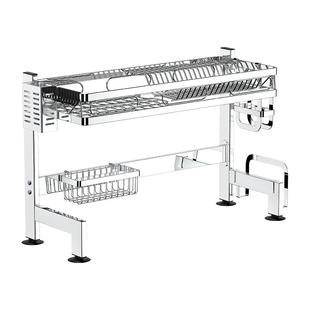 厨房水槽置物架多功能不锈钢碗碟收纳架台面水池放碗架碗盘沥水架