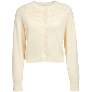 Vero Moda针织衫2025秋冬新款含绵羊毛兔毛钉珠开衫上衣325413032