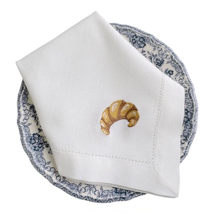 【Croissant】 法式可颂羊角包牛角包刺绣餐巾  桌面布置摆盘