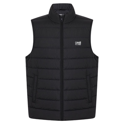 Cavalli Class卡沃利男装冬季新款LOGO印花立领羽绒马甲背心外套