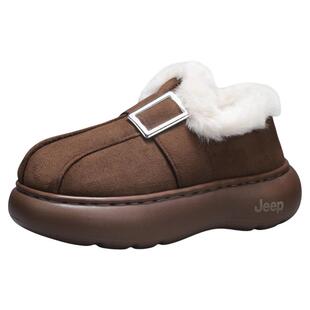 JEEP女鞋冬季雪地靴女冬2025新款毛毛鞋加绒冬鞋加厚棉鞋厚底鞋子